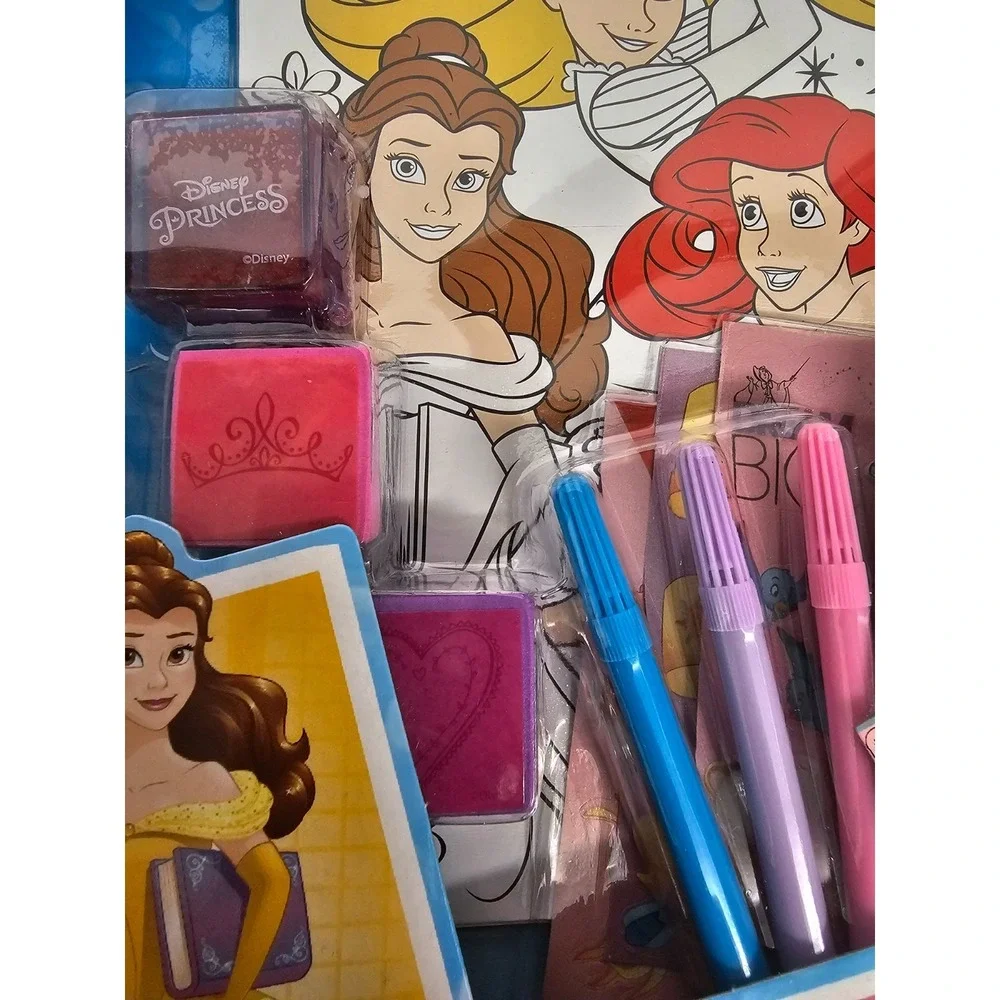 Disney Princess Activity Journal Pad markers ink stickers Ariel Belle Rapunzel